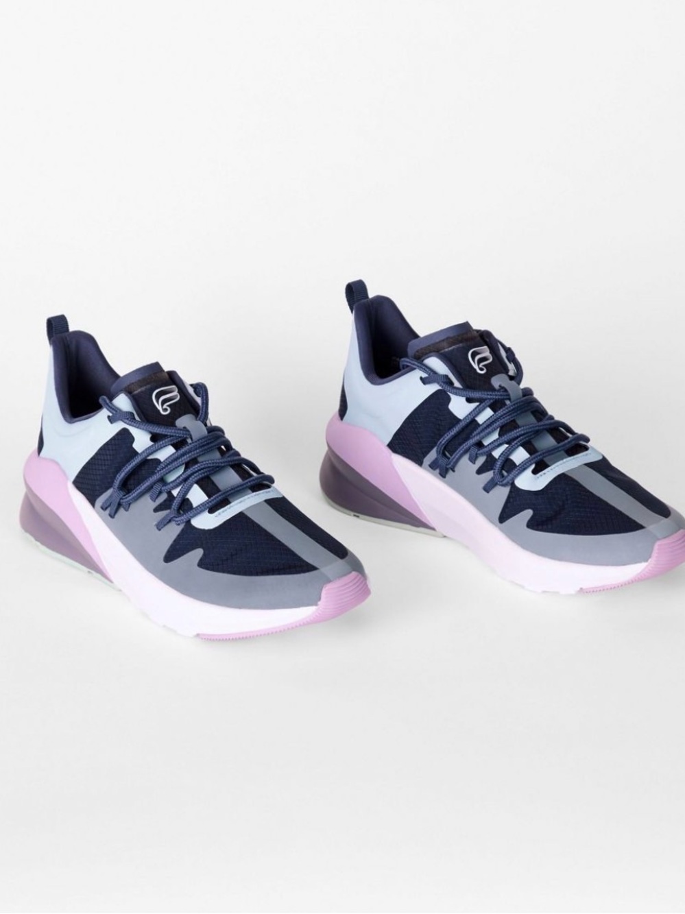 Women’s Athletic Sneakers - Navy & Light Blue with Purple Accents